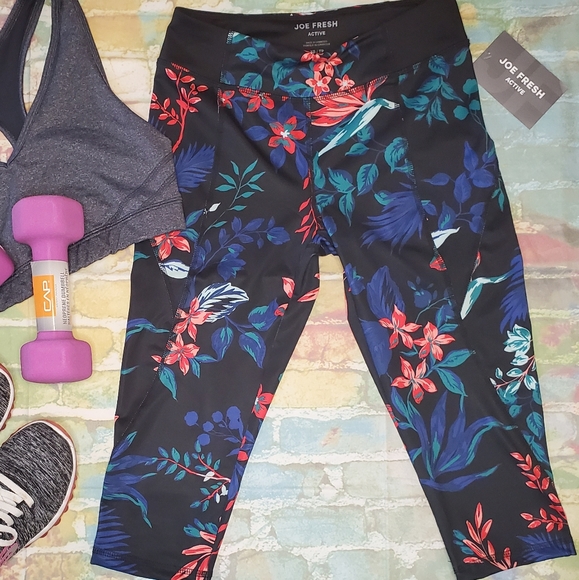 🎉3/$39 🆕️JOE FRESH Floral Crop Leggings - Picture 7 of 7